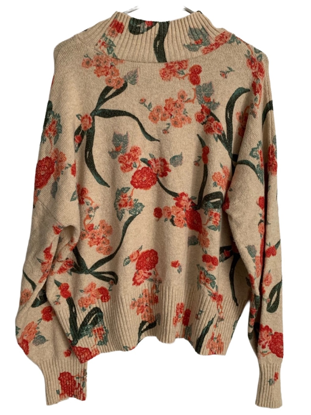 LAUREN CONRAD Women’s Mock Neck Long Sleeve Floral Print Sweater Size: XL